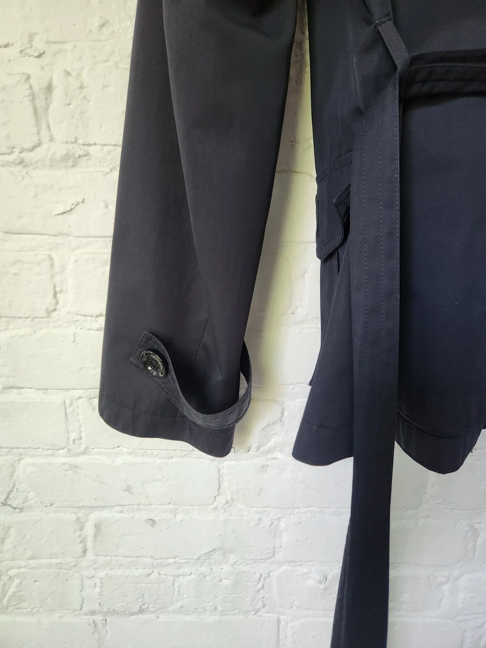 Michael Kors Black Hooded Utility Jacket with Belt